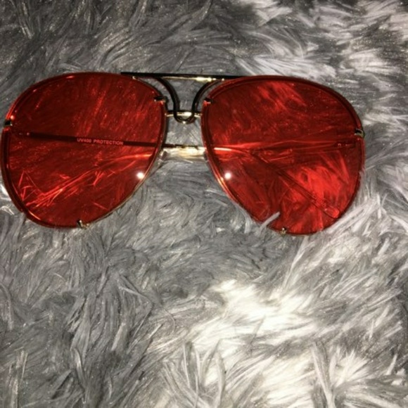 Red Aviator Sunglasses - Picture 3 of 3